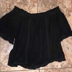 Aerie Gray off the shoulder top